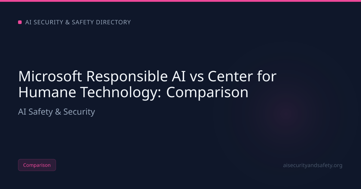 Microsoft Responsible AI vs Center for Humane Technology (2026): | AI ...