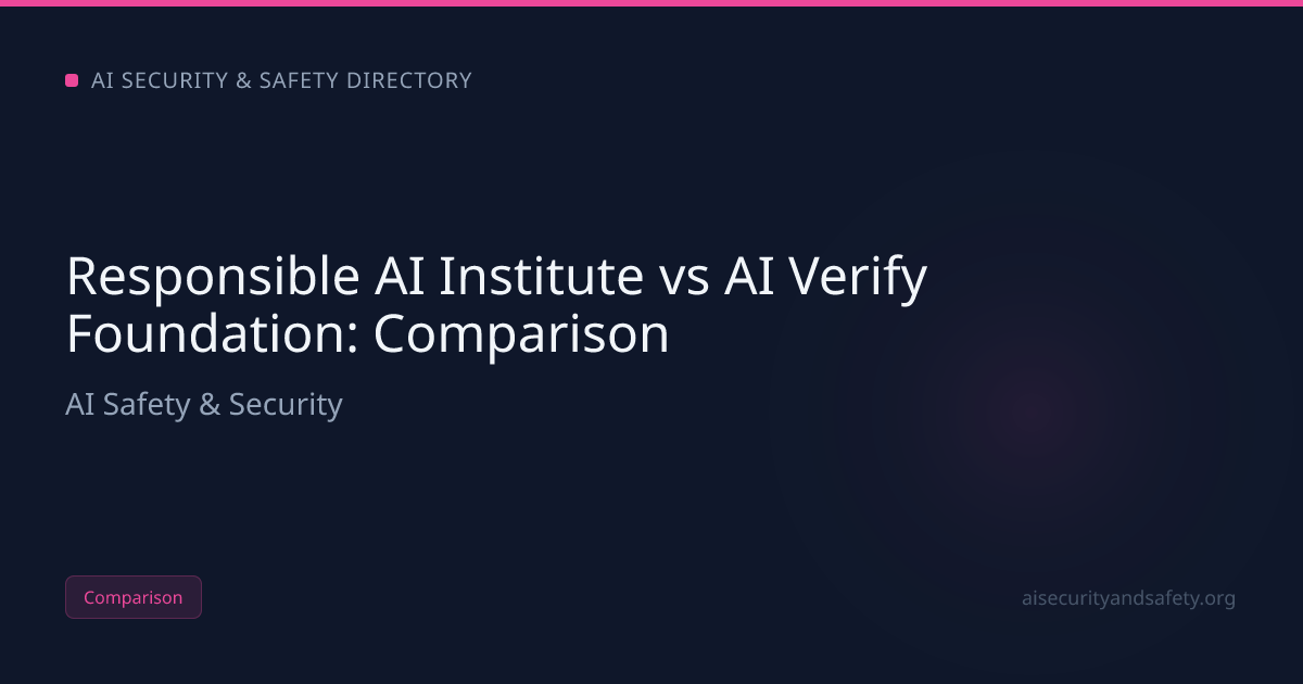 Responsible AI Institute vs AI Verify Foundation (2026): Which AI | AI ...