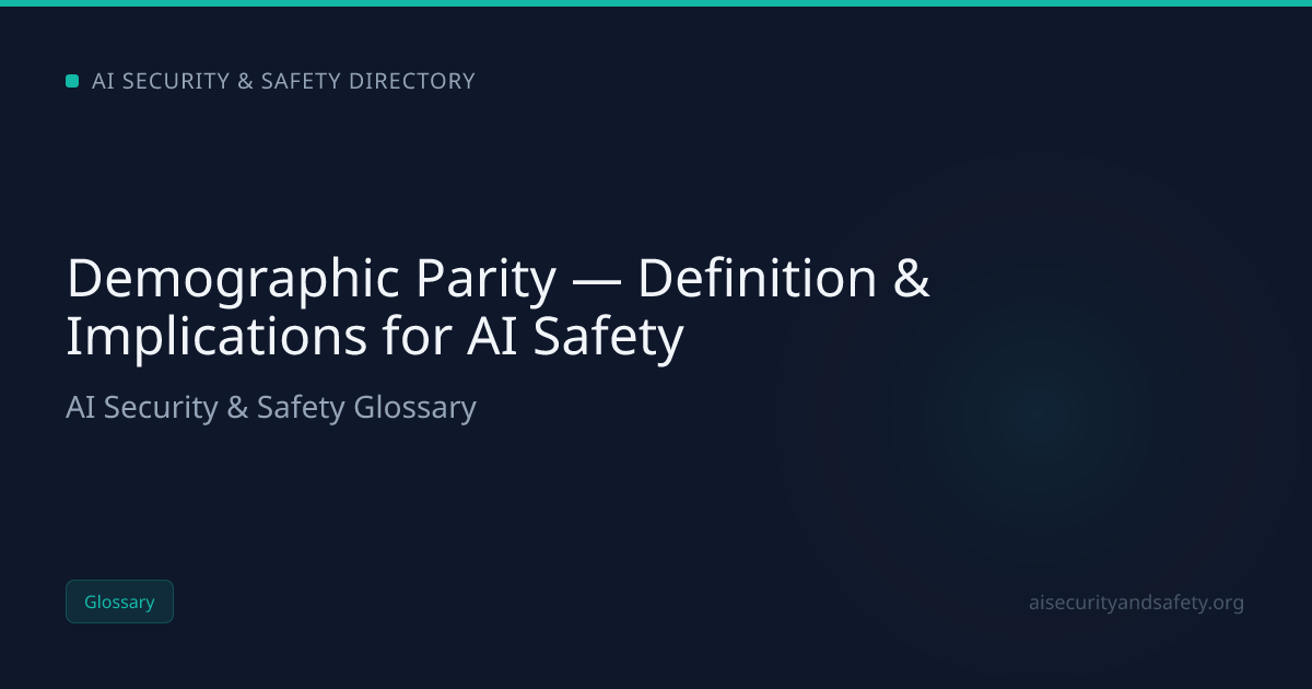 Demographic Parity — Definition & Implications for AI Safety | AI ...