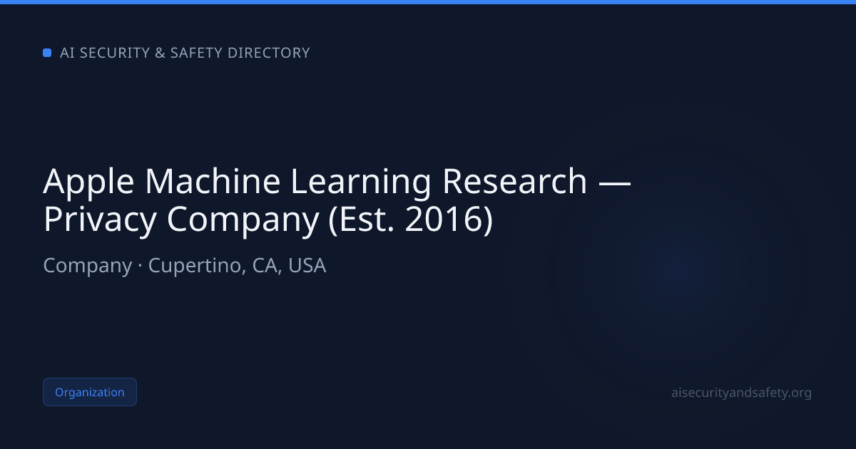 Apple Machine Learning Research — Privacy Company (Est. 2016) | AI ...