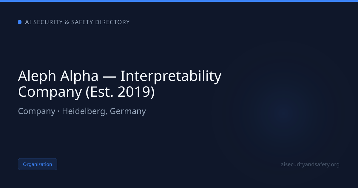 Aleph Alpha — Interpretability Company (Est. 2019) | AI Safety Directory