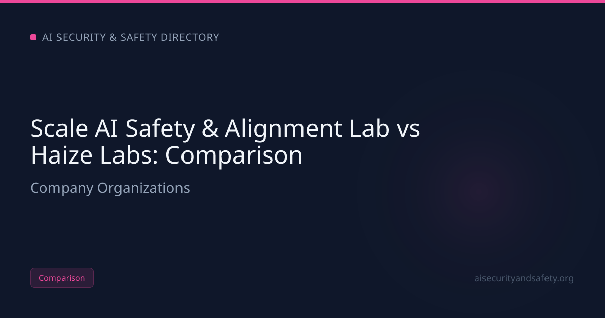 Scale AI Safety & Alignment Lab vs Haize Labs (2026): Which AI Safety ...