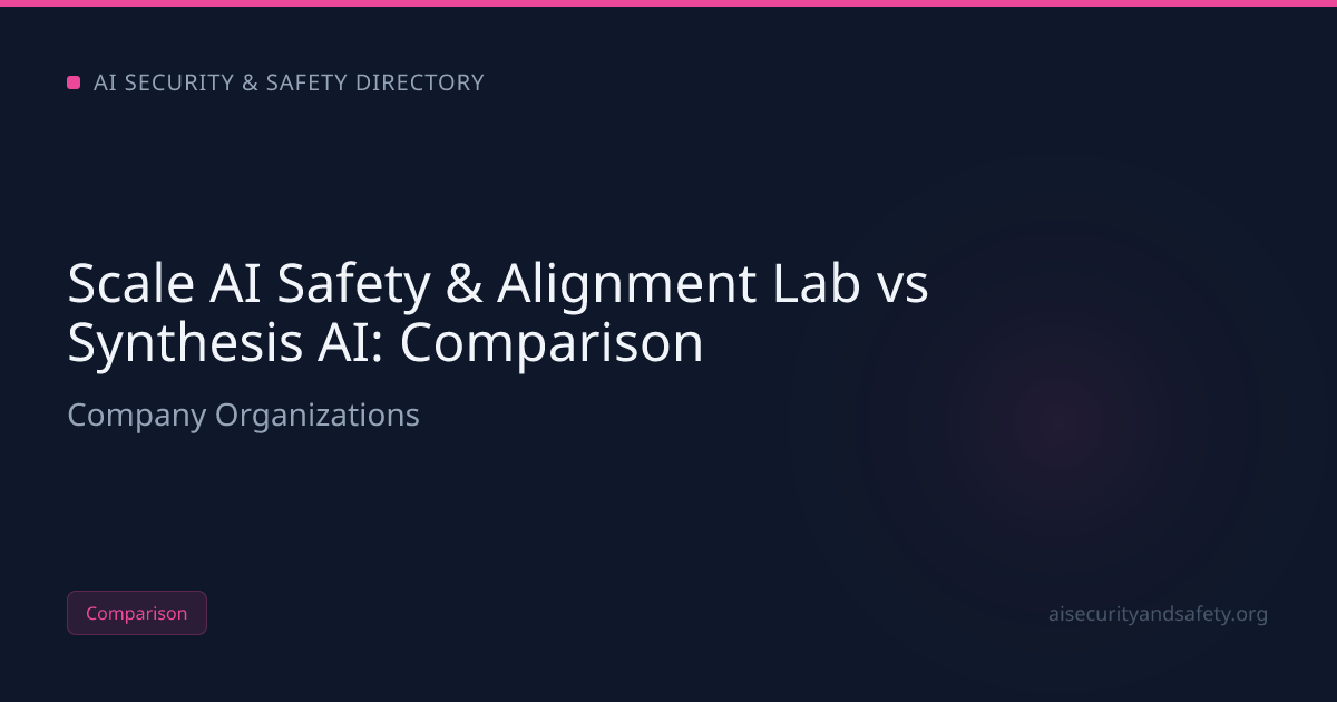 Scale AI Safety & Alignment Lab vs Synthesis AI (2026): Which AI | AI ...