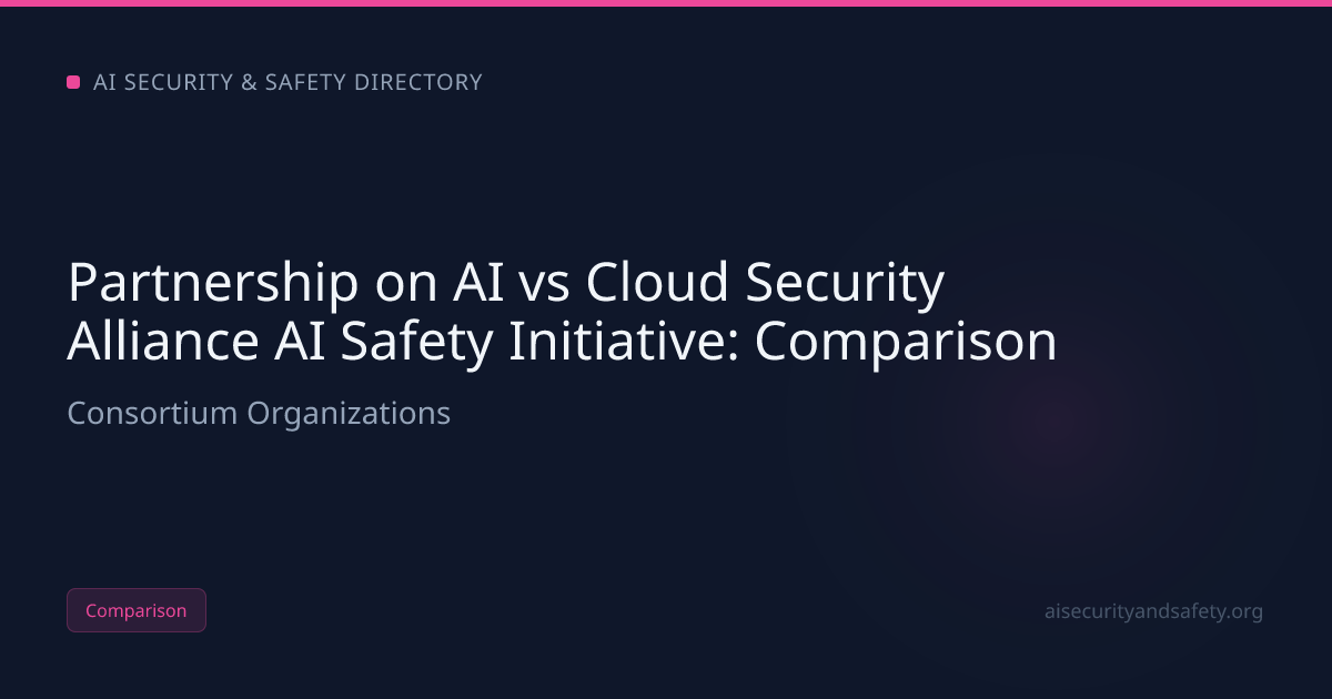 Partnership on AI vs Cloud Security Alliance AI Safety Initiative | AI ...