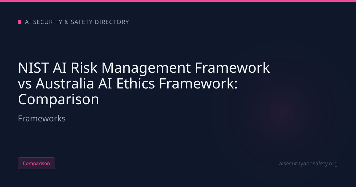 NIST AI Risk Management Framework vs Australia AI Ethics Framework | AI ...
