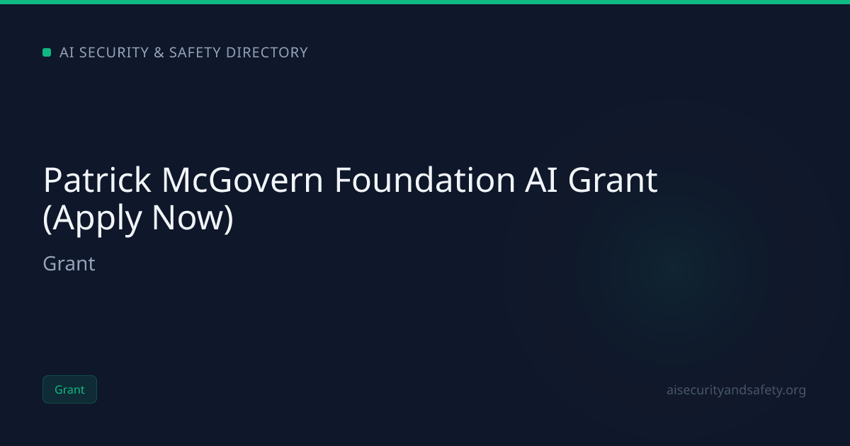 Patrick McGovern Foundation AI Grant (Apply Now) | AI Safety Directory