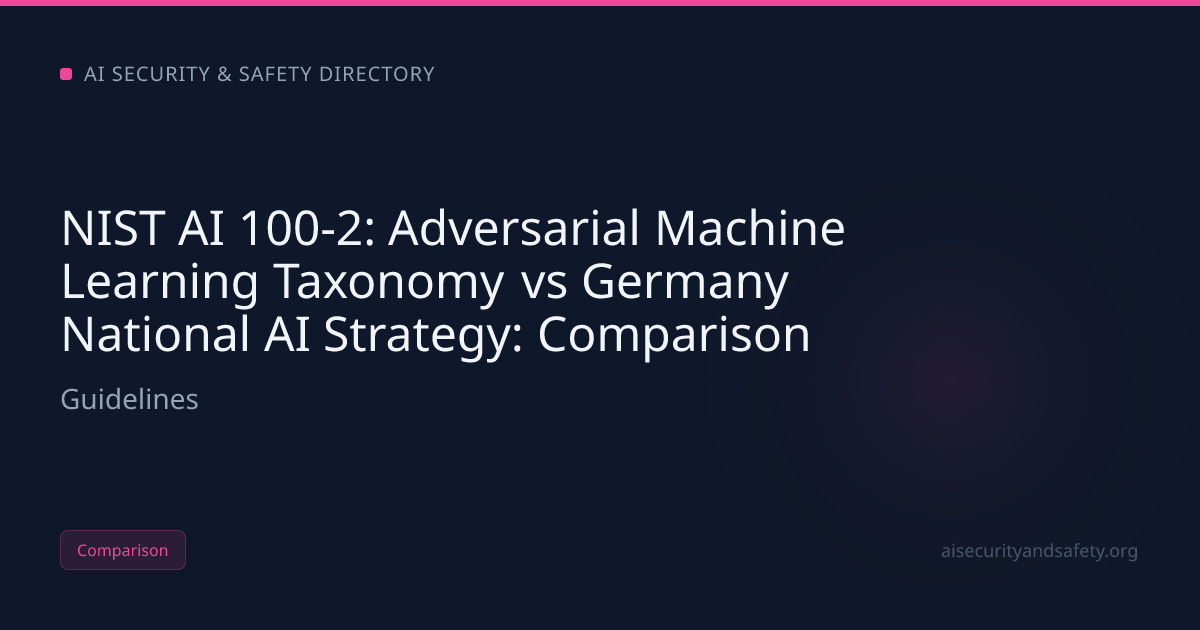 NIST AI 100-2: Adversarial Machine Learning Taxonomy vs Germany | AI ...