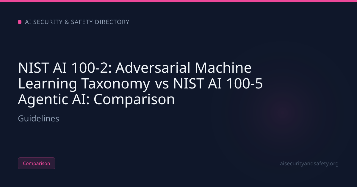 NIST AI 100-2: Adversarial Machine Learning Taxonomy vs NIST AI 100-5 ...