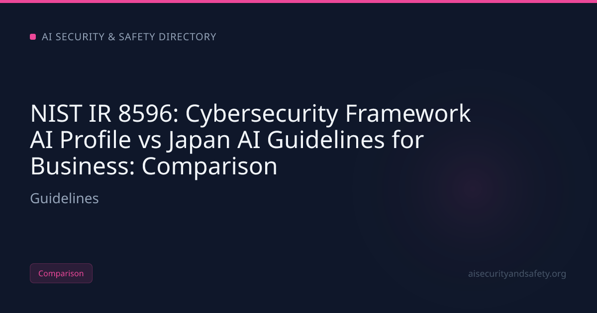 NIST IR 8596: Cybersecurity Framework AI Profile vs Japan AI | AI ...