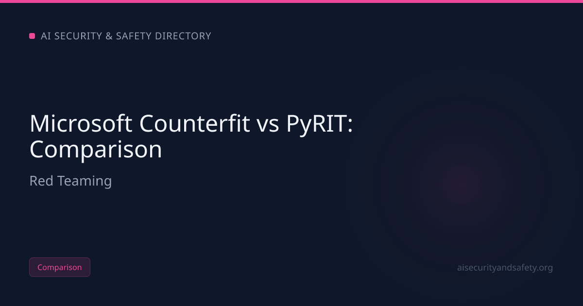 Microsoft Counterfit vs PyRIT (2026): Honest Comparison [Free] | AI ...