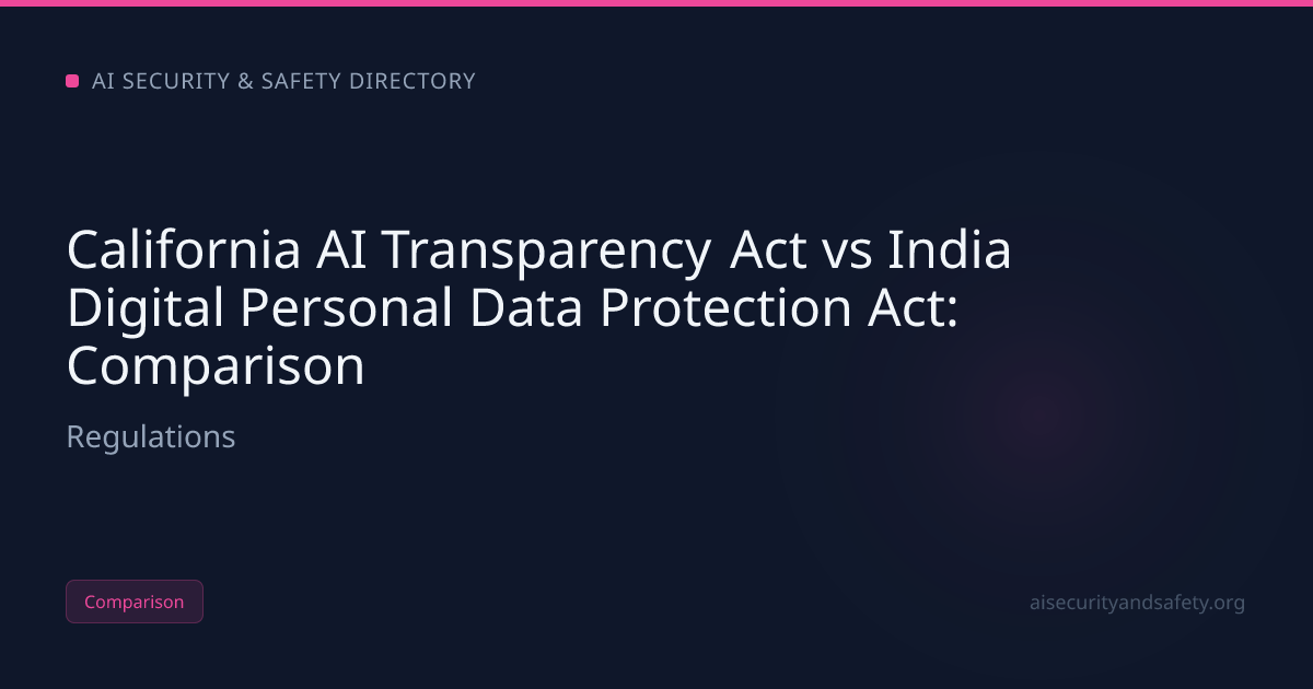 California AI Transparency Act vs India Digital Personal Data | AI ...