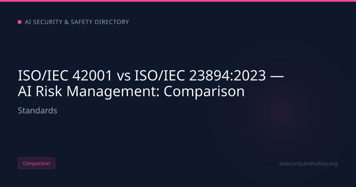 ISO/IEC 42001 vs ISO/IEC 23894:2023 — AI Risk Management (2026): | AI ...