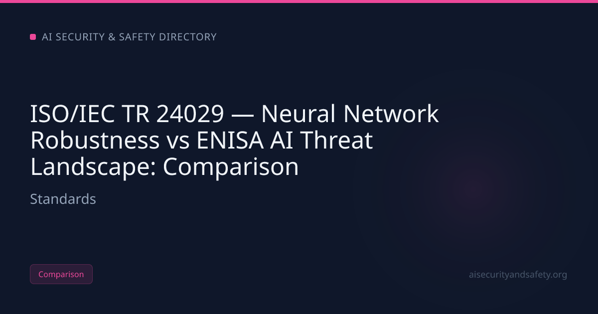 ISO/IEC TR 24029 — Neural Network Robustness vs ENISA AI Threat | AI ...