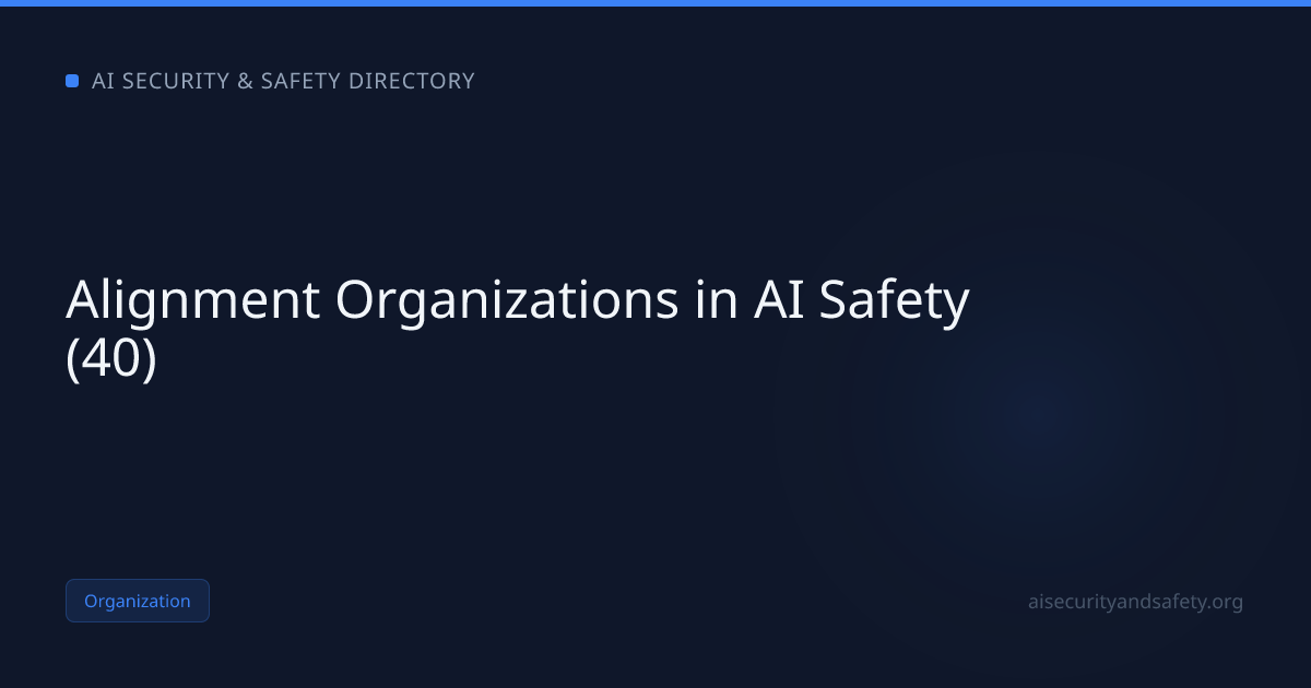 Alignment Organizations in AI Safety (40) | AI Safety Directory