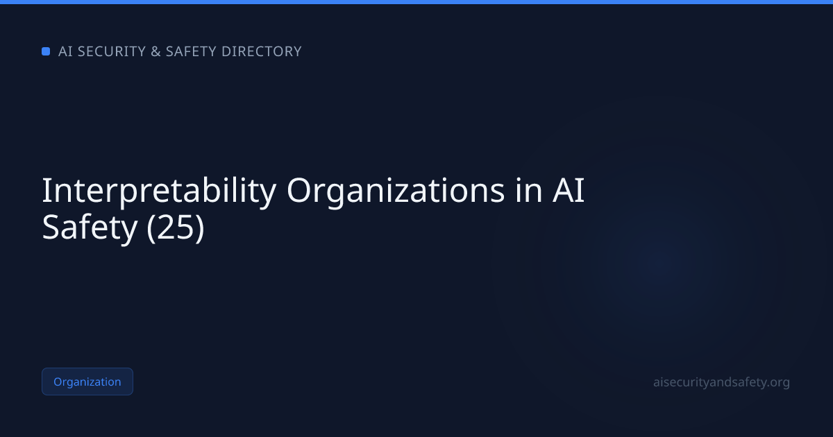 Interpretability Organizations in AI Safety (25) | AI Safety Directory
